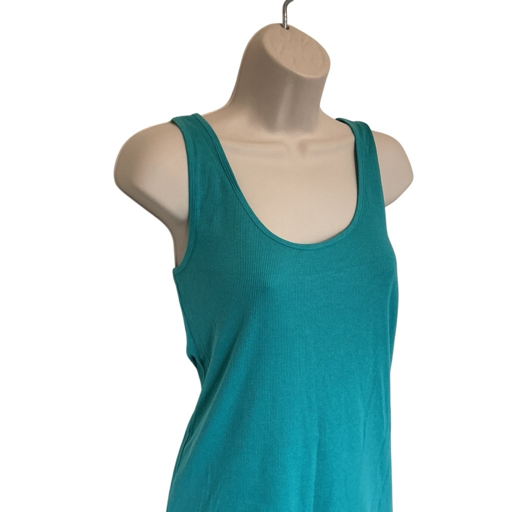 NWT Old Navy Blue Womens Cotton Blend Slim Fit Ribbed Tank Top Size Large - Picture 1 of 7